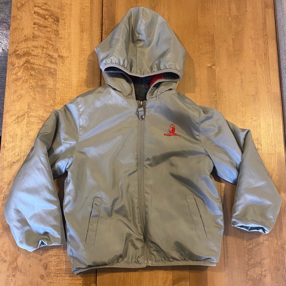 Rugged Bear fleece lined reversible red and gray windbreaker jacket coat size 6 - Picture 3 of 10